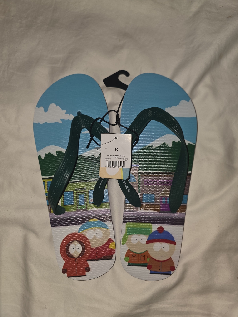 Mens' Blue South Park Graphic Flip Flops